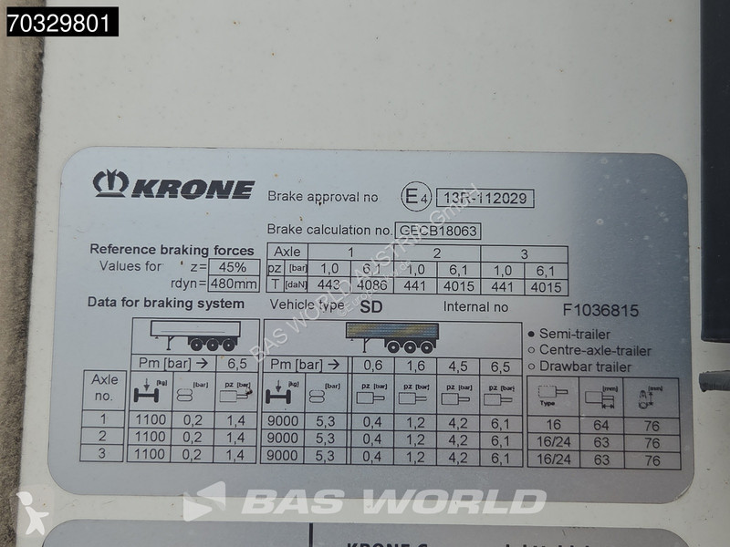Semitrailer Krone Doppelstock 250x270cm...