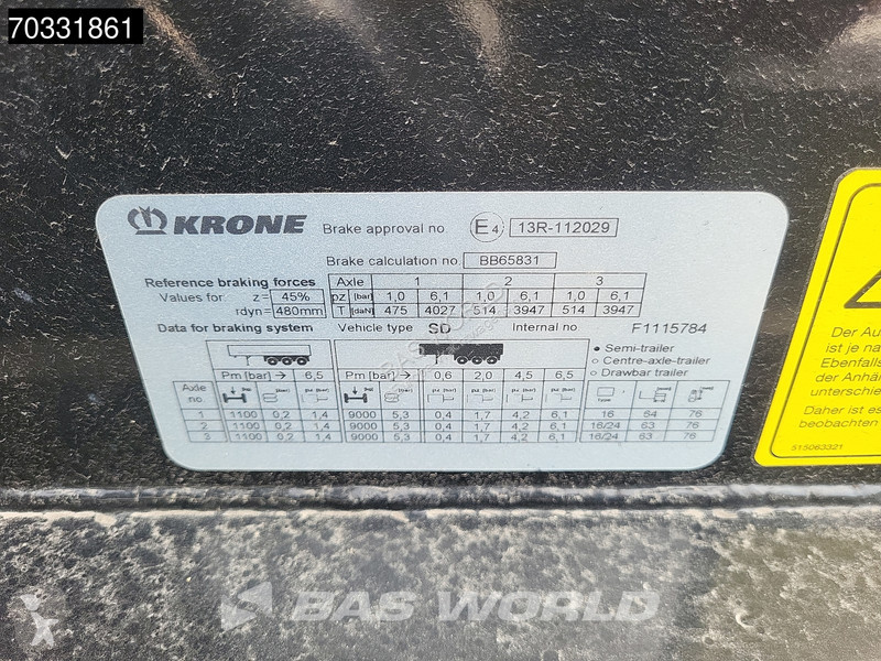 نصف مقطورة Krone 3 axles UNUSED 40ft APK 05/27