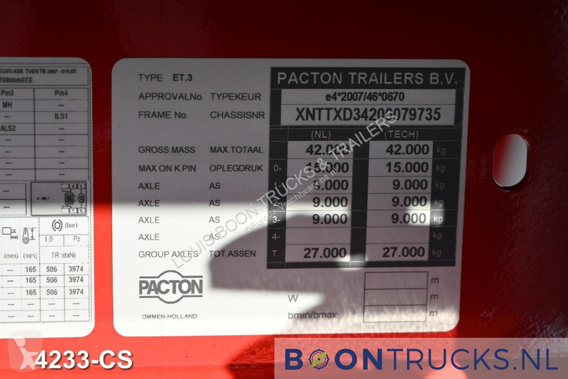 Oplegger Pacton ET.3 | HARD WOOD FLOOR * SIDE...