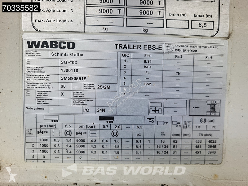 Návěs Schmitz Cargobull SGF*S3 3 axles Lift...