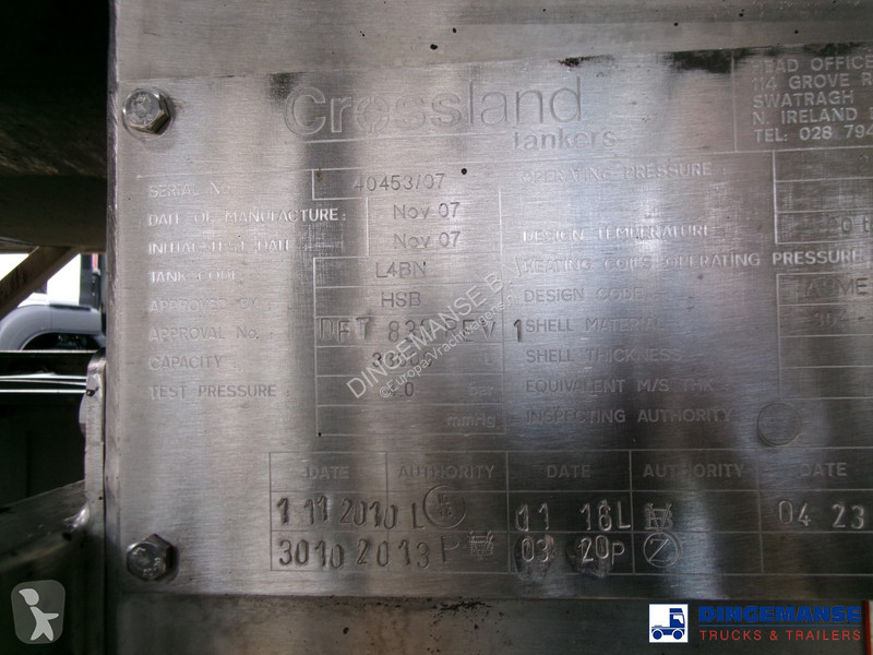 Semiremorca Crossland Bitumen tank inox 33 m3 /...