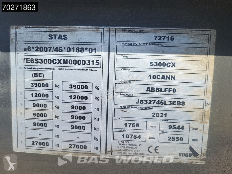 Semirimorchio Stas S300CX 3 axles 47m3...