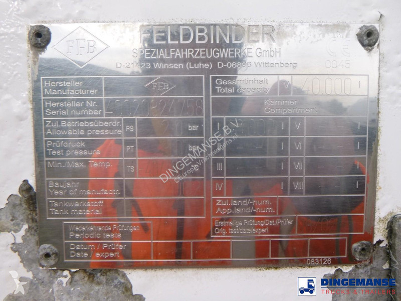 Semi remorque Feldbinder Powder tank alu 40 m3...