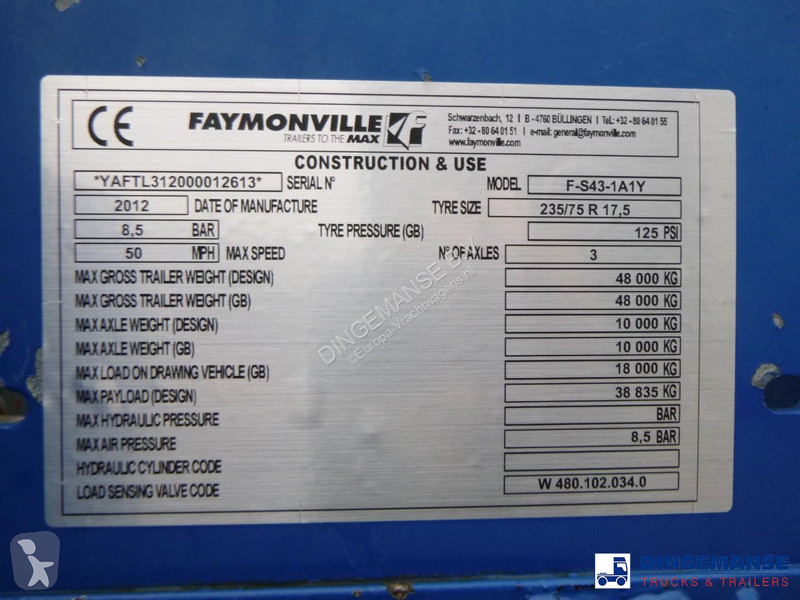 Náves na prepravu strojov Faymonville 3-axle...
