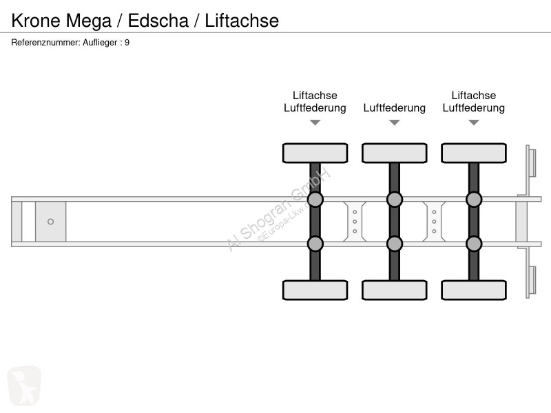 Oplegger Krone Mega / Edscha / Liftachse