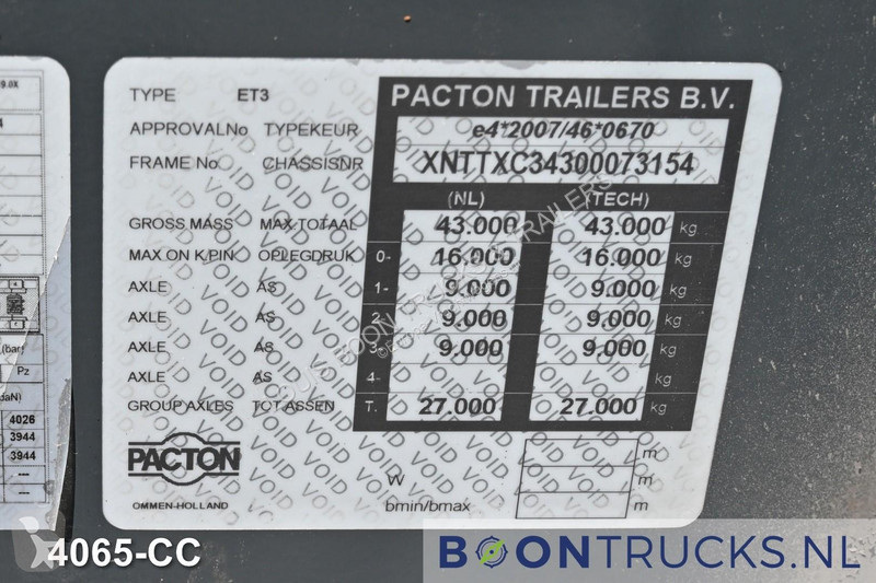 نصف مقطورة Pacton ET3 | 2x20-30-40-45ft HC * 3x...