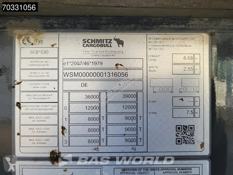 Oplegger Schmitz Cargobull SCB*S3D TÜV 06/27...