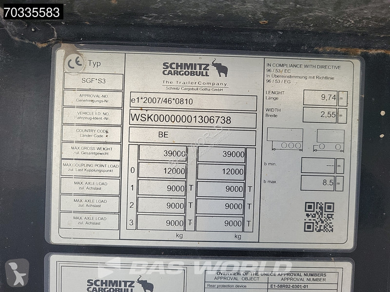 Návěs Schmitz Cargobull SGF*S3 3 axles Alcoa...