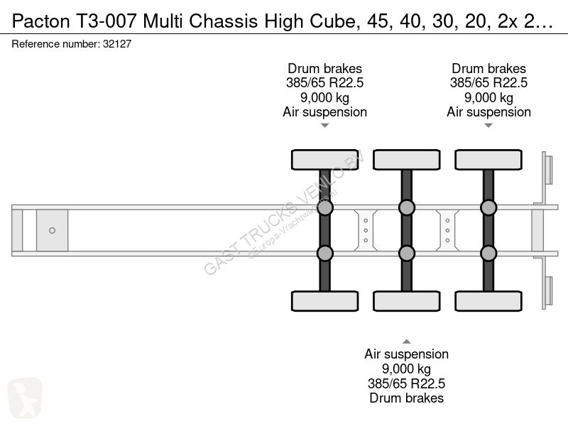 Návěs Pacton T3-007 Multi Chassis High Cube,...