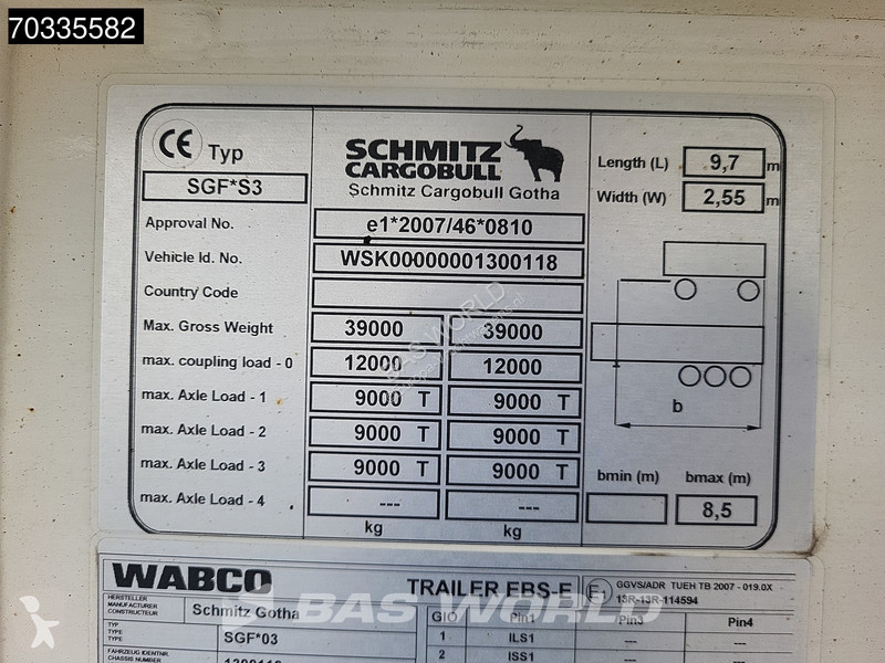 Návěs Schmitz Cargobull SGF*S3 3 axles Lift...