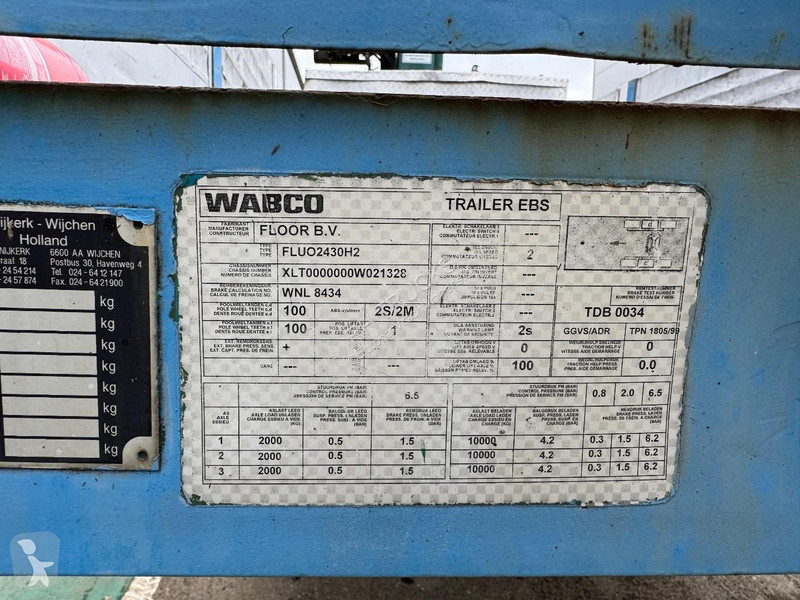 Oplegger Floor FLUO-24-30H2 3 AXLE BPW + KENNIS...