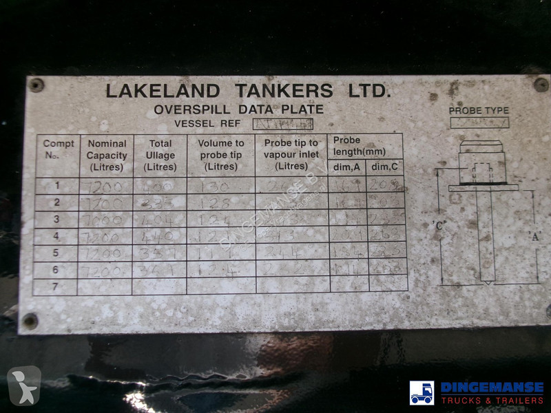 Oplegger  Fuel tank alu 43 m3 / 6 comp