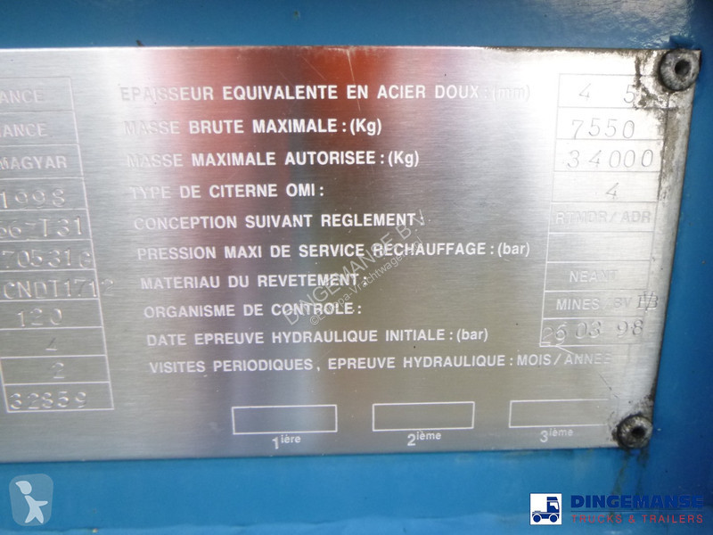 Semiremorca Magyar Chemical tank inox L4BH 32.8...