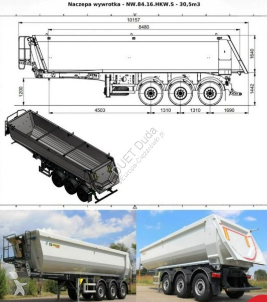 Semitrailer Zasław D-653A Mulda Stalowa Hardox 30m