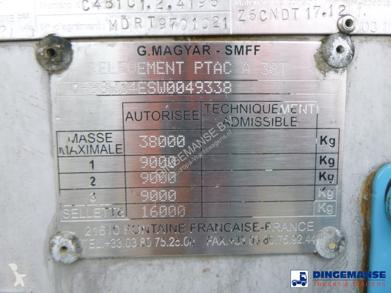 Semiremorca Magyar Chemical tank inox 33 m3 / 1...