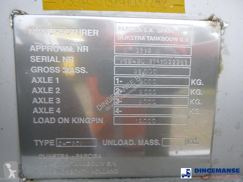 نصف مقطورة Parcisa Chemical tank inox L4BH 37.5...