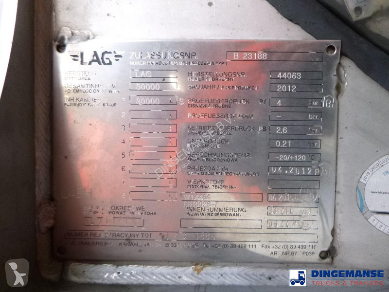 نصف مقطورة Burg Chemical tank inox L4BH 30 m3 /...