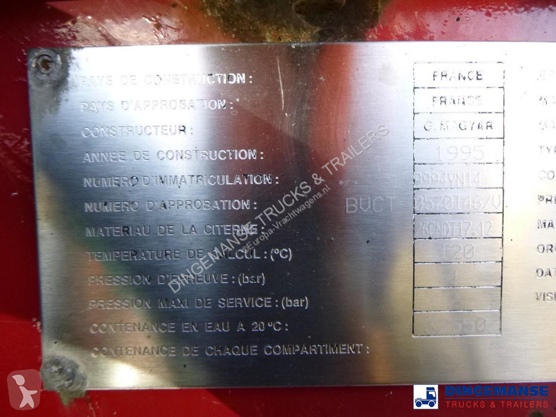 نصف مقطورة Magyar Chemical tank inox 32.5 m3 /...