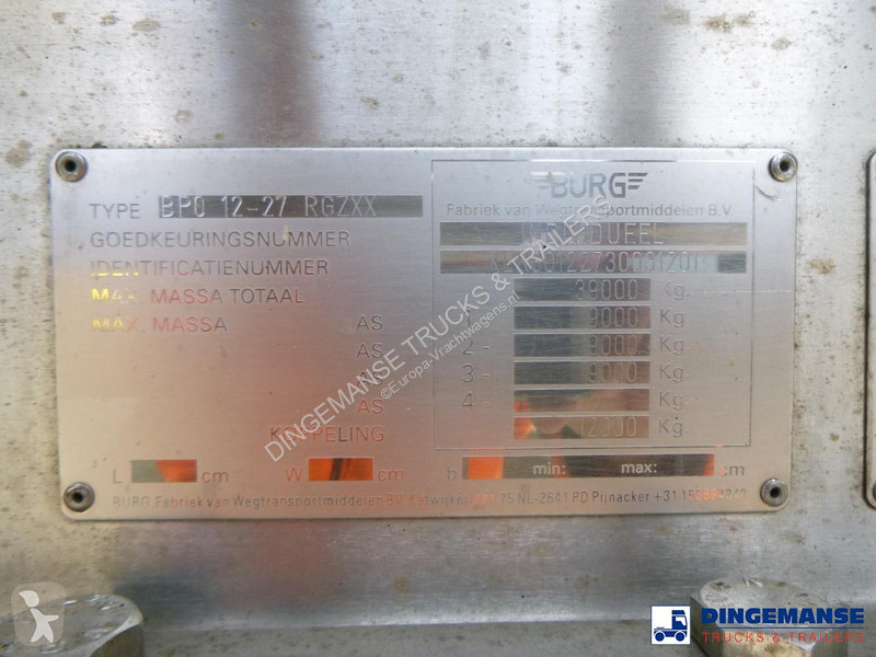 نصف مقطورة Burg Chemical tank inox L4BH 22.5 m3...