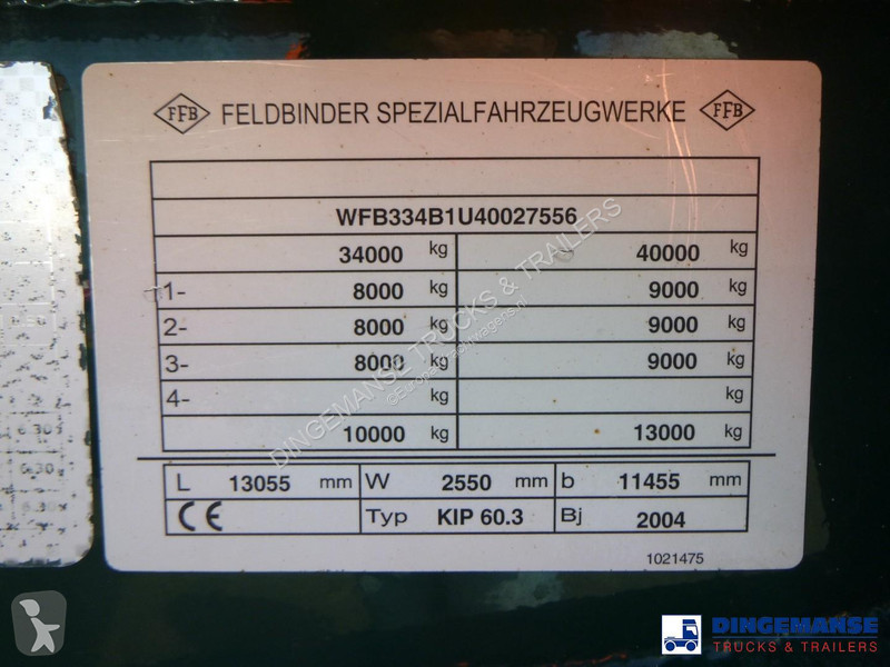 Feldbinder Powder tank alu 60 m3 (tipping)...