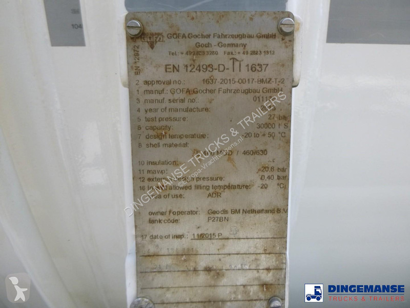 نصف مقطورة Gofa Gas tank steel 30 m3 / 1 comp +...