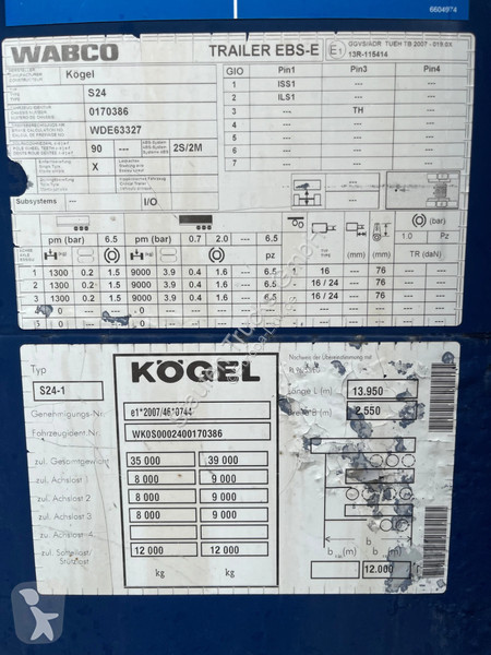 نصف مقطورة Kögel SN 24-1 *MEGA, *Tautliner,...