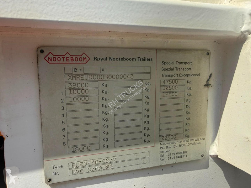 نصف مقطورة Nooteboom EURO-38-02 / BED: 8,0m +...