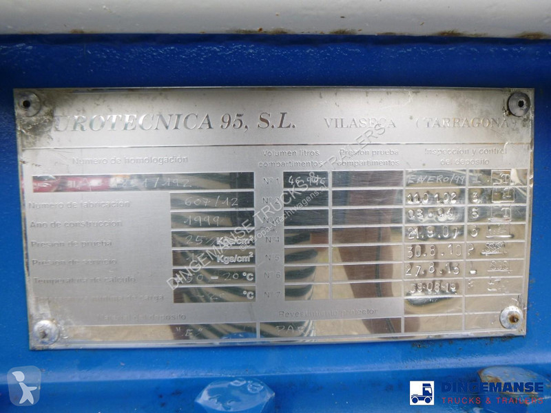 Oplegger  Gas tank steel 46.9 m3 / 1 comp + pump