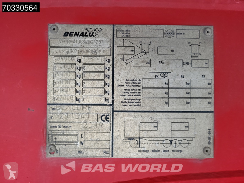 نصف مقطورة Benalu BENCERE Lift Axle 47m3