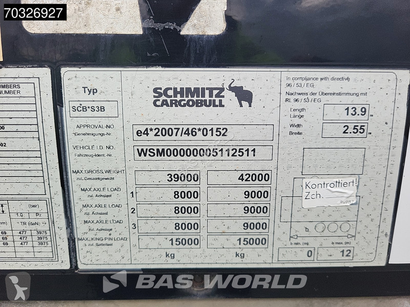 Semi remorque Schmitz Cargobull SCB*S3B Rolltor...