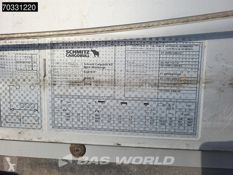 Oplegger Schmitz Cargobull SCB*S3T 3 axles