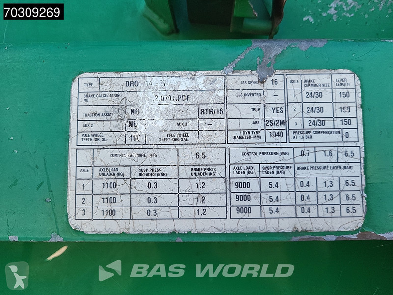 نصف مقطورة Groenewegen DR0-14-27 Hardholz...