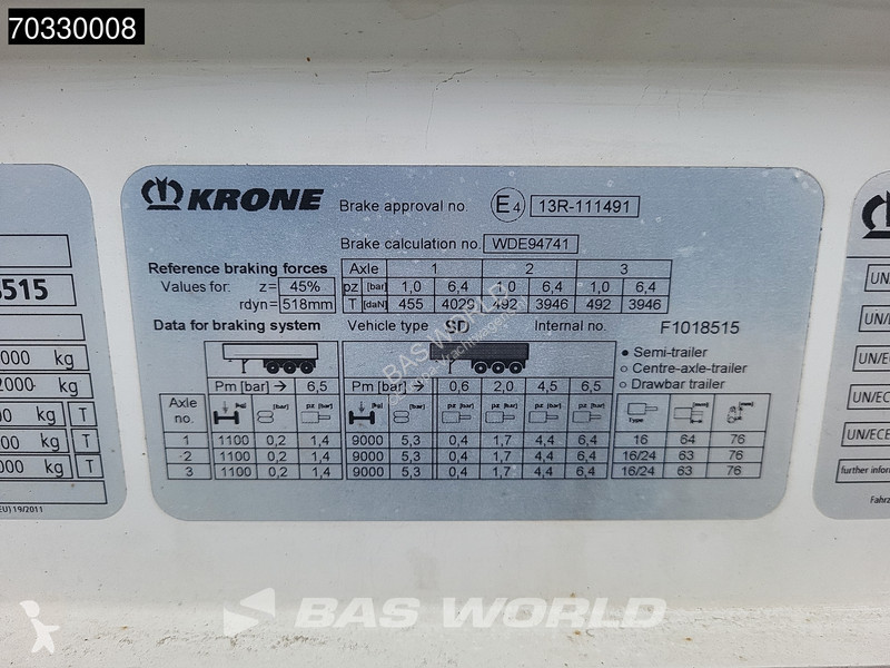 Oplegger Krone 3 axles TÜV 03/27 Doppelstock...