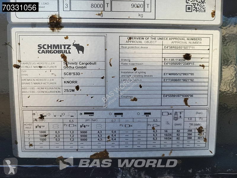 Oplegger Schmitz Cargobull SCB*S3D TÜV 06/27...