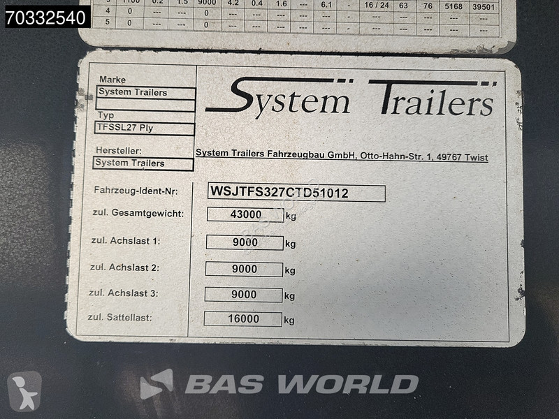 System Trailers TFSSL27 Ply 3 axles SAF...