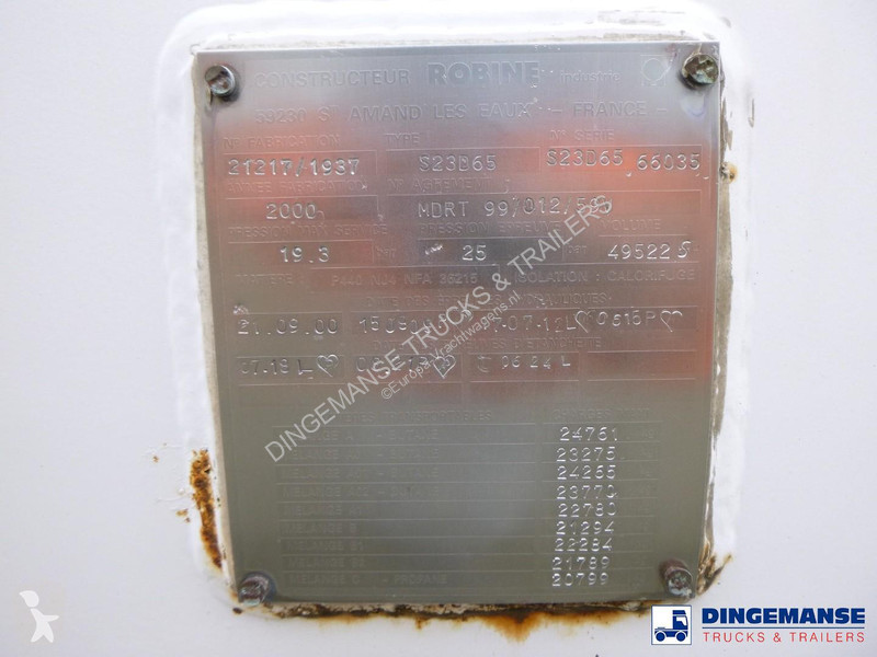 Oplegger Robine Gas tank steel 49.5 m3 / 1 comp...