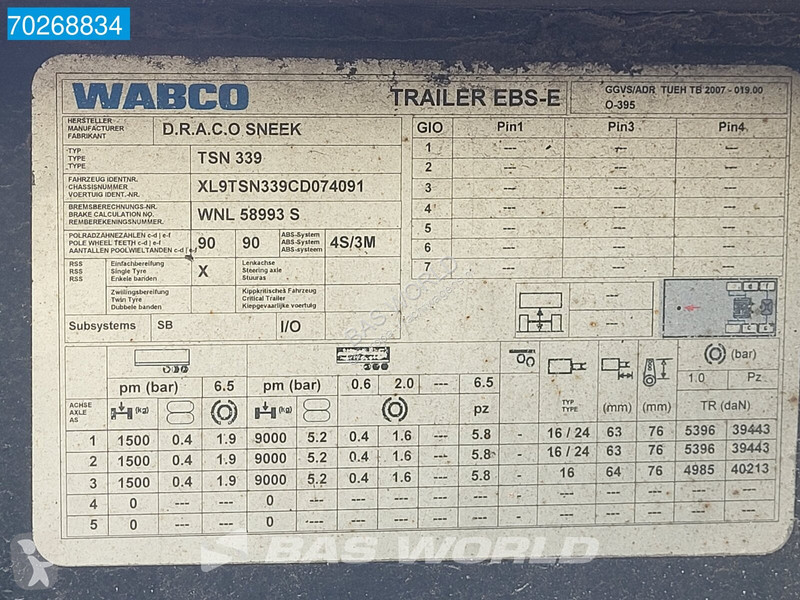 Semi reboque Draco TSN- 339 3 axles NL-Trailer...