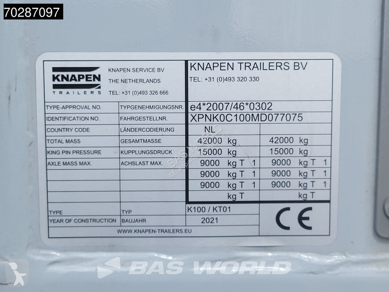 Semirimorchio Knapen K100 Wheeled NL-Trailer...