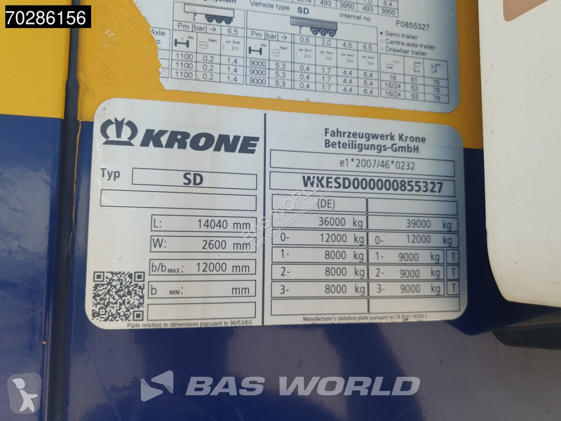 Semitrailer Krone Doppelstock 87m3