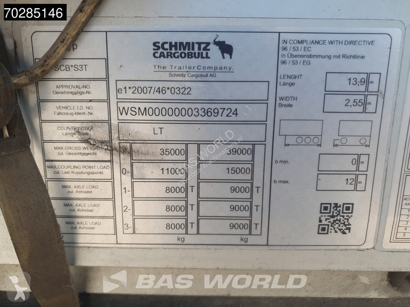 Oplegger Schmitz Cargobull SCB*S3T 3 axles...