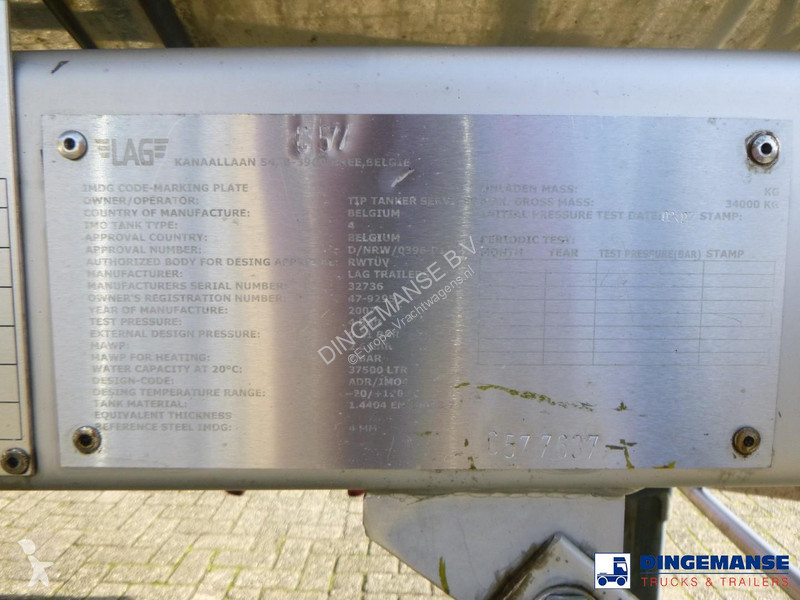 نصف مقطورة LAG Chemical tank inox 37.5 m3 / 1 comp