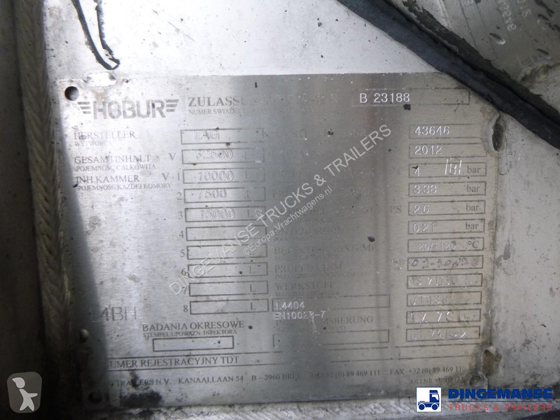 Semi remorque LAG Chemical tank inox L4BH 32.5...