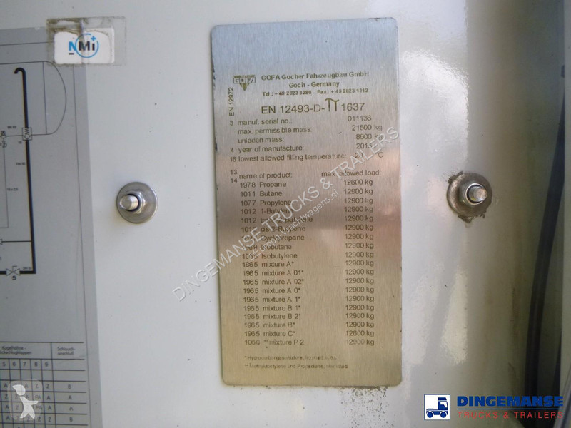 نصف مقطورة Gofa Gas tank steel 30 m3 / 1 comp +...
