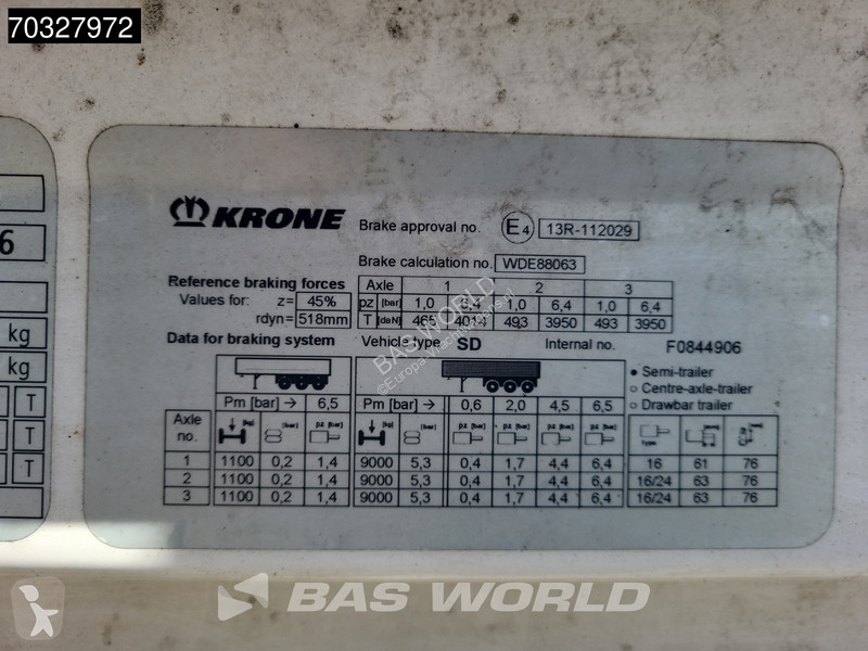 Krone 3 axles Closed semi-trailer