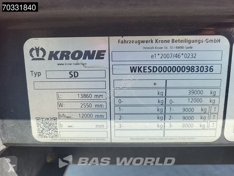 Semi remorque Krone Mega Lift + Slidingroof...