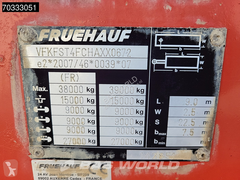نصف مقطورة Fruehauf Lift Axle MOT 02/27