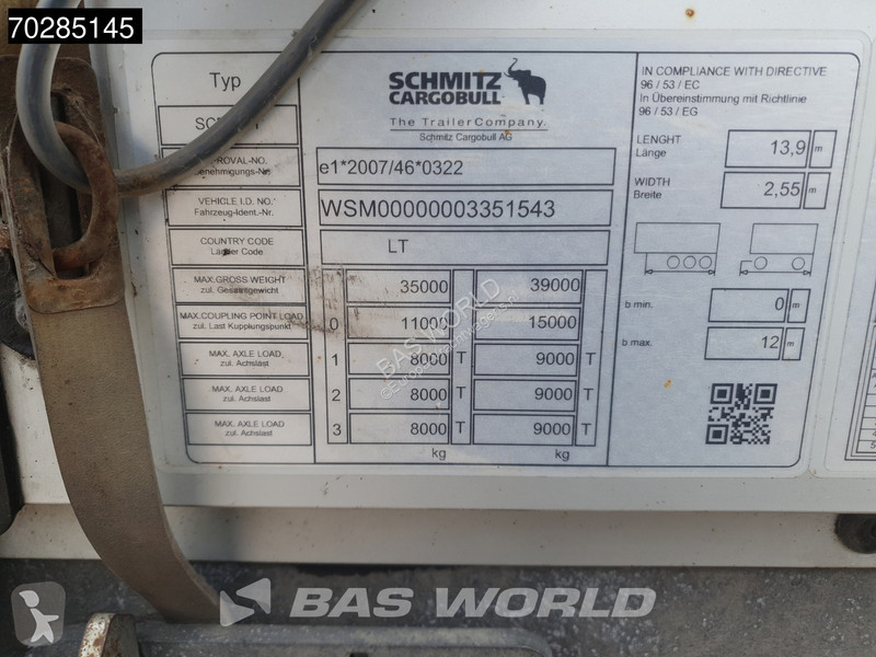Oplegger Schmitz Cargobull SCB*S3T 3 axles...