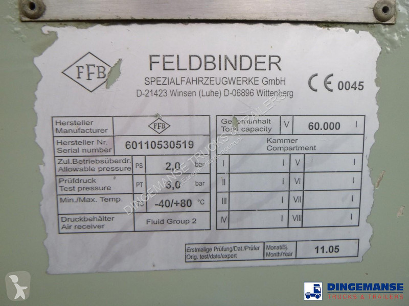 نصف مقطورة Feldbinder Powder tank alu 60 m3...