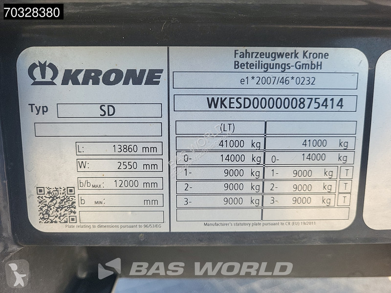نصف مقطورة Krone 3 axles Anti Vandalism Sliding...