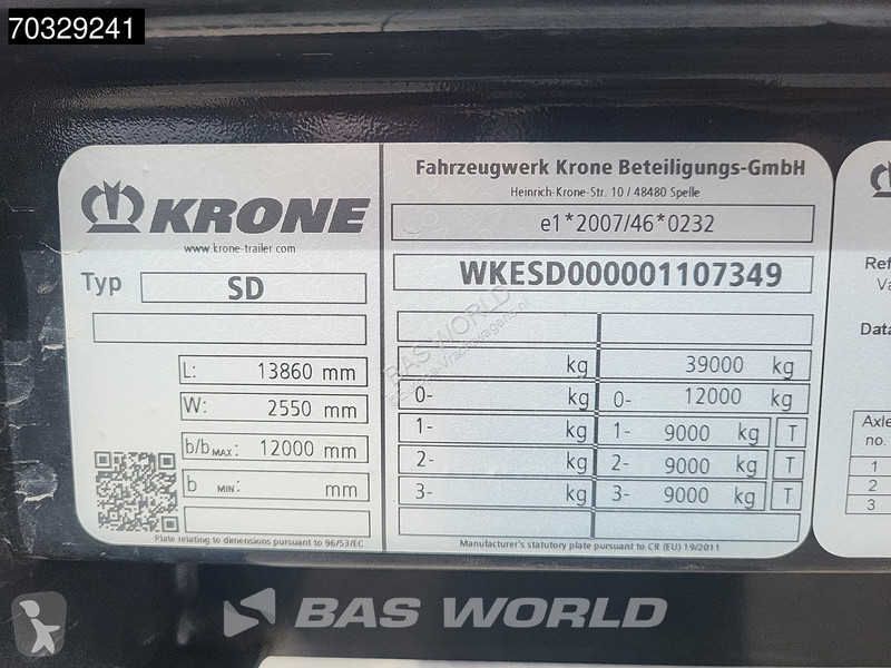 نصف مقطورة Krone Sliding Roof Anti Vandalism